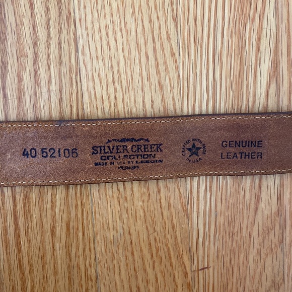 Leegin Vintage “Silver Creek Collection” Leather Belt Made in USA - Picture 10 of 13